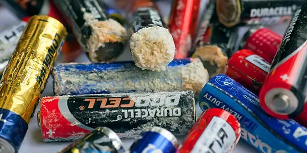 pile of used batteries